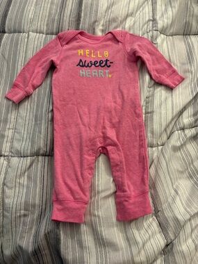 Carter's Pink "Hello Sweetheart" Baby One-Piece Footie